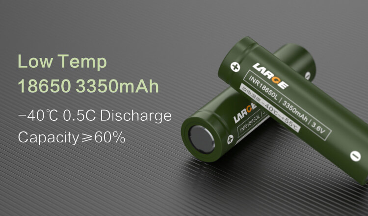 Low Temperature High Energy Density 18650 3350mah