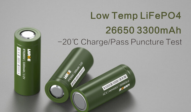 Low Temperature LiFePO4 26650 3300mAh